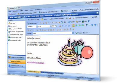 BirthdayMailer, Versand von Geburtstags HTML E-Mails und Geburtstags SMS